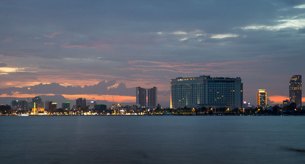 View of Phnom Penh city over the Mekong