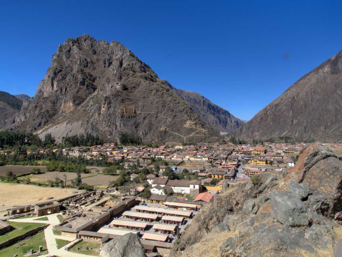 View of Ollantaytambo from the ruins