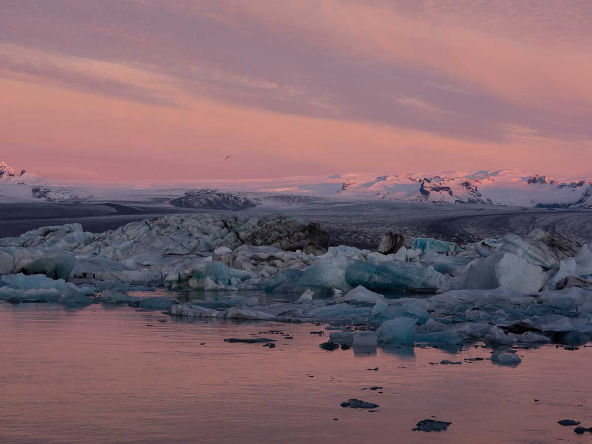 Glacier Lagoon at sunrise