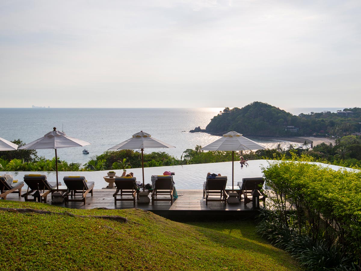 View from the swimming pool at Pimalai